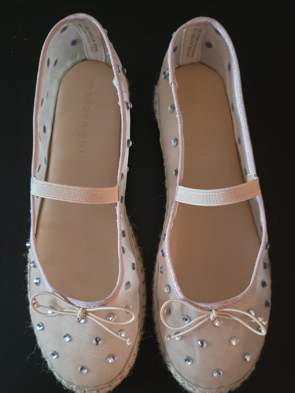Madden Girl Blush Pink Studded Espadrille Ballet Flats